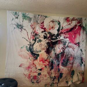Floral Elephant Wall Tapestry